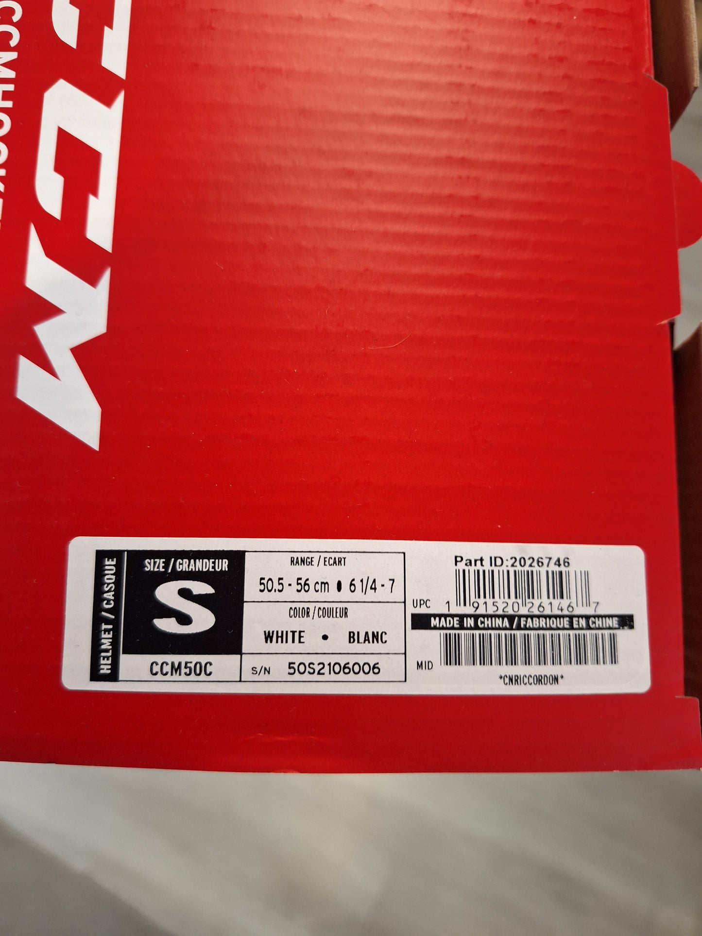 CCM 50 kypärä koko S uusi