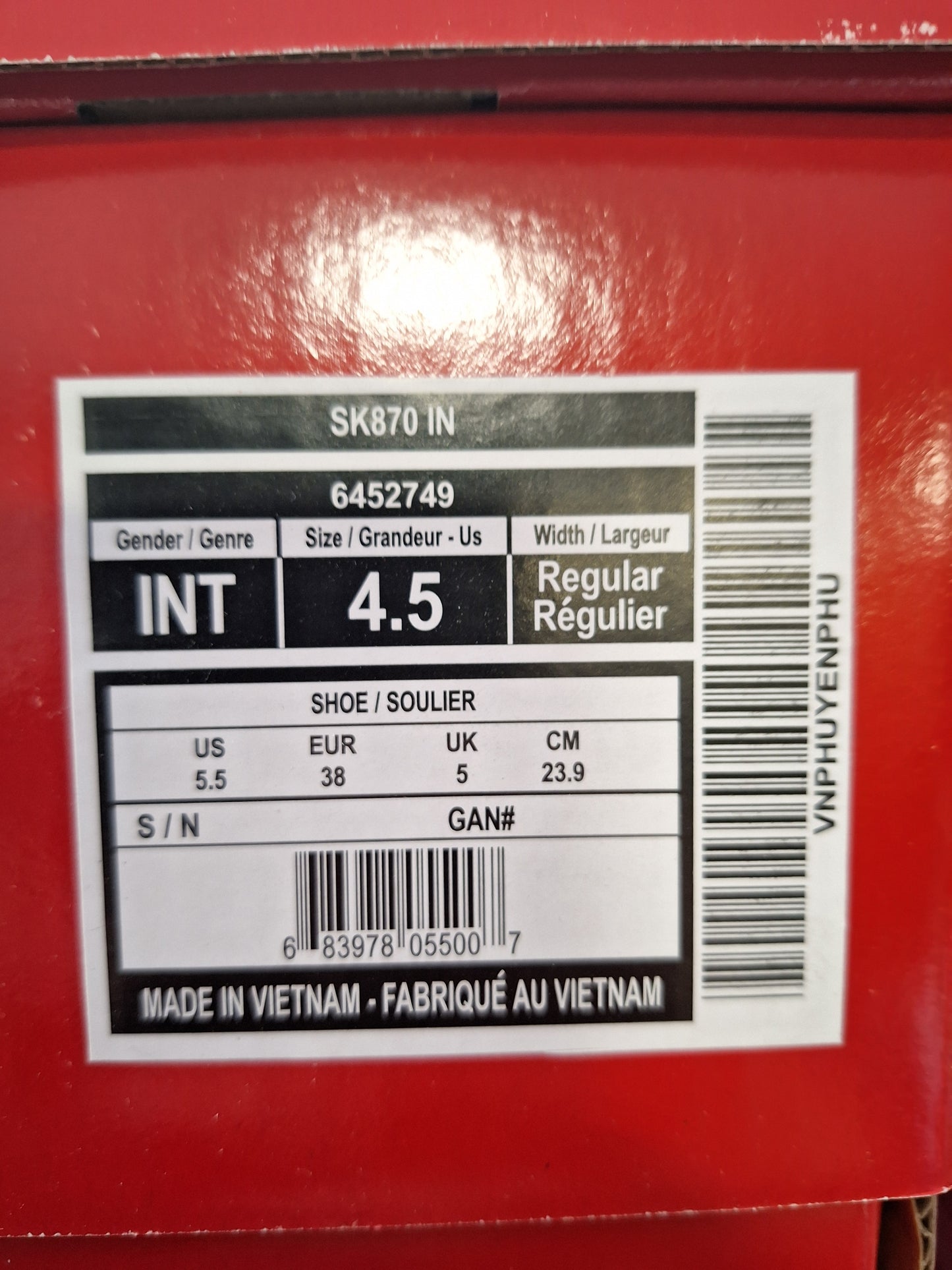 CCM FT870 Int koko 4.5 = 38 lesti Regular
