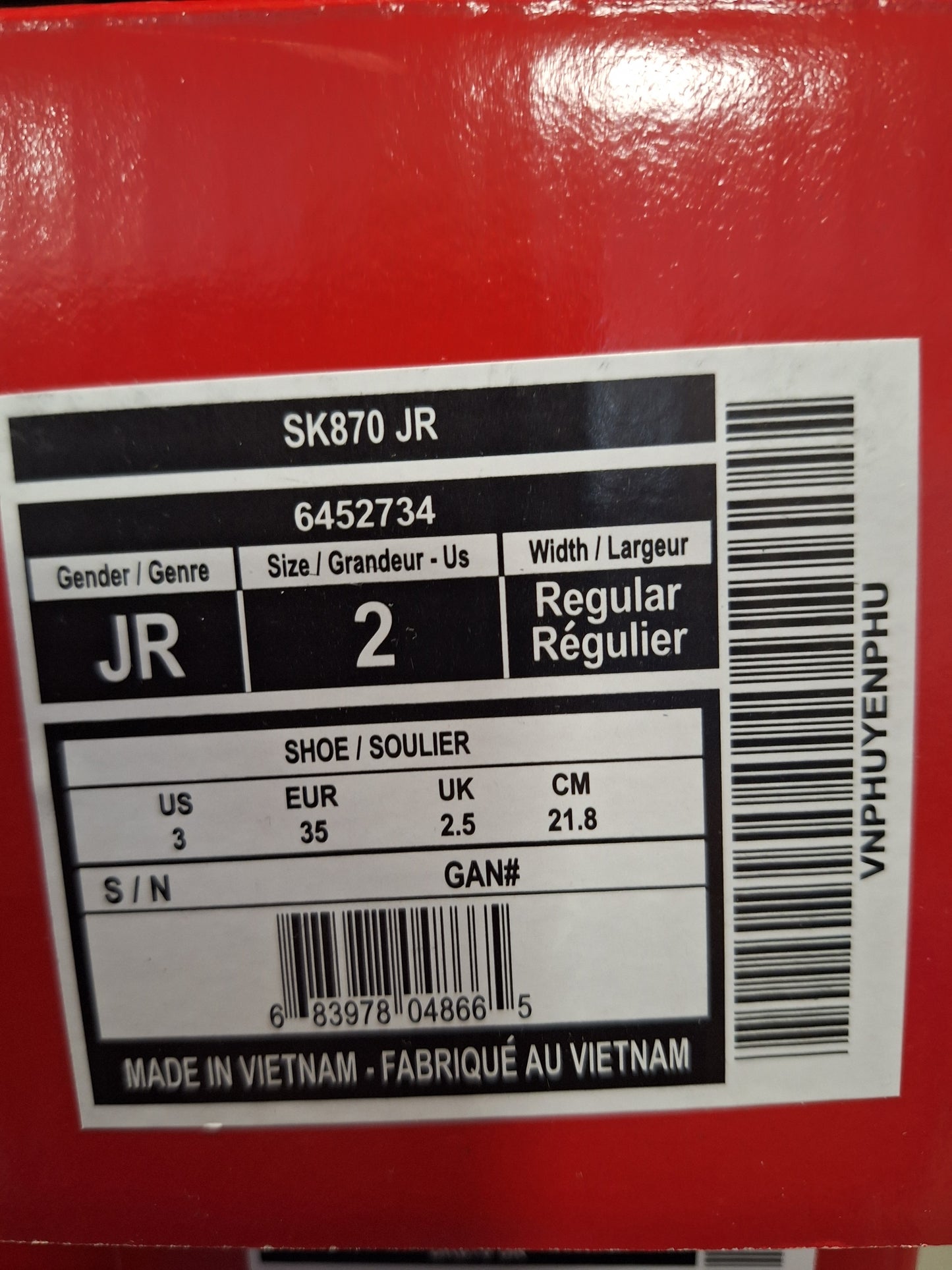 CCM FT870 Jr koko 2 = 35 lesti regular